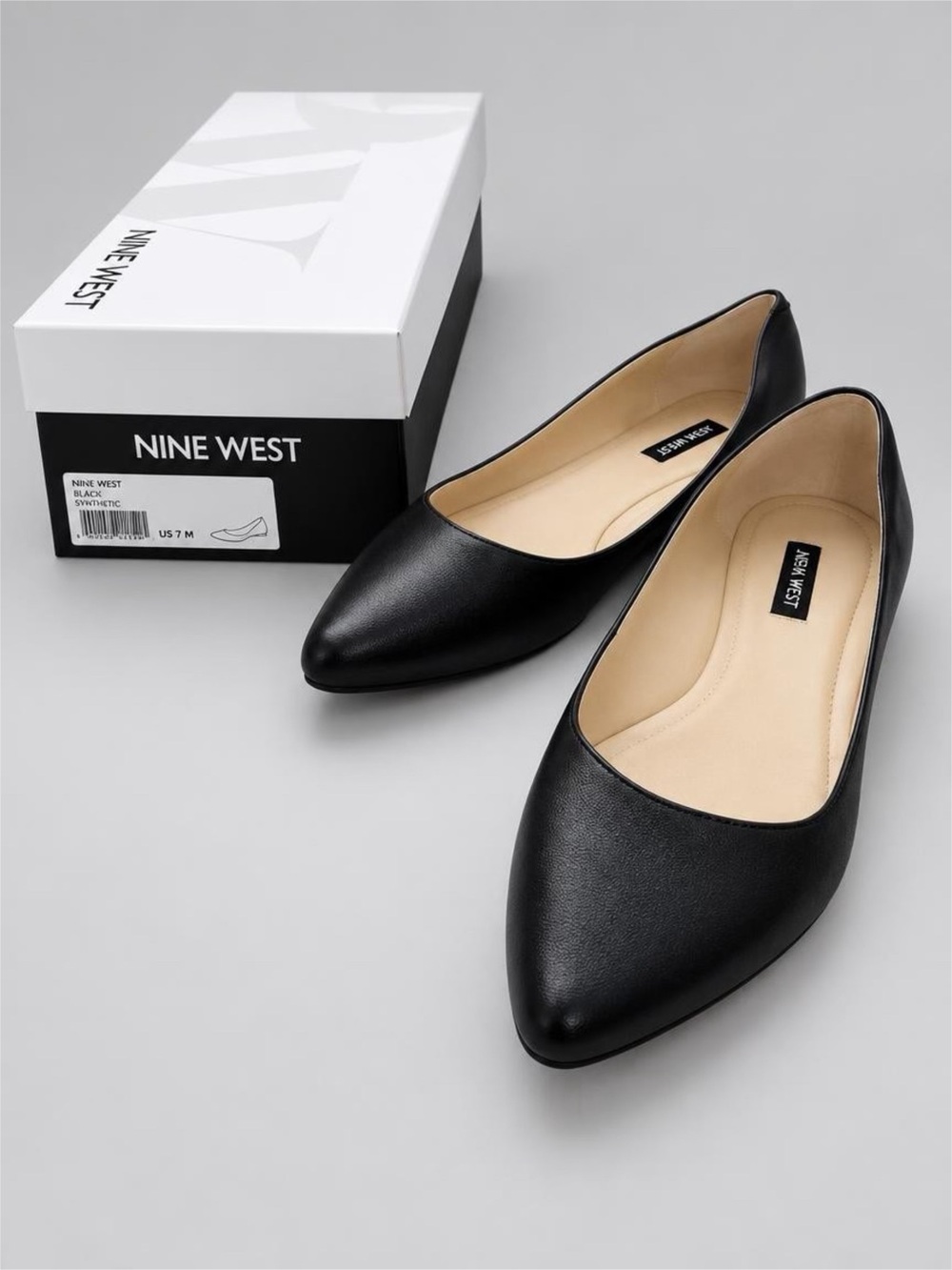 Nine West Black Pointed-Toe Flats